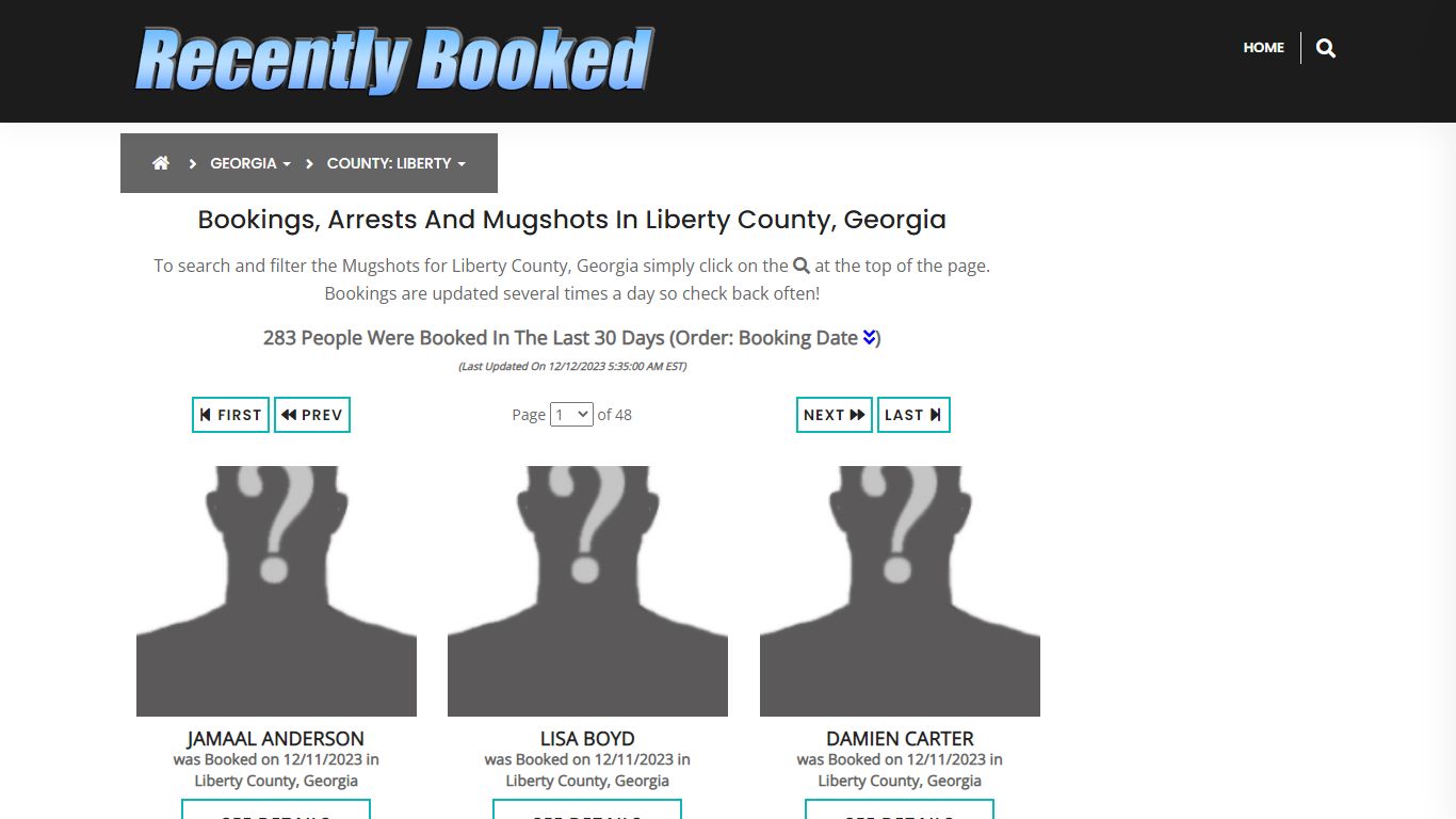Recent bookings, Arrests, Mugshots in Liberty County, Georgia